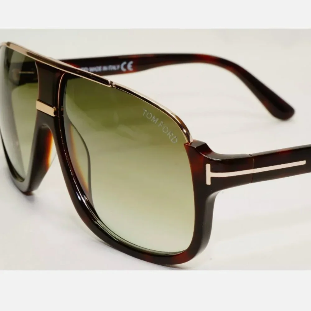 Tom Ford Brown Gold Green Tint Men's 60mm Sunglasses